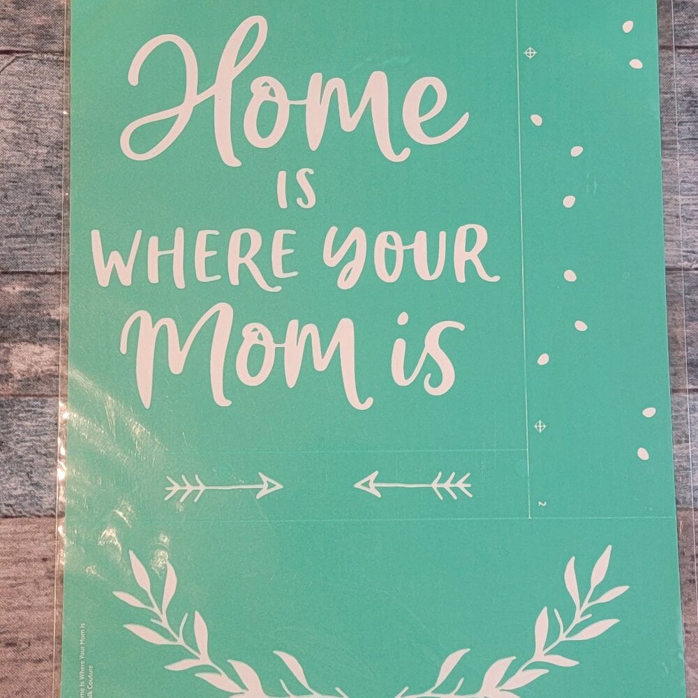 Home is where your Mom is ~ Reuseable silk screen stencil 8 1/2 x 11